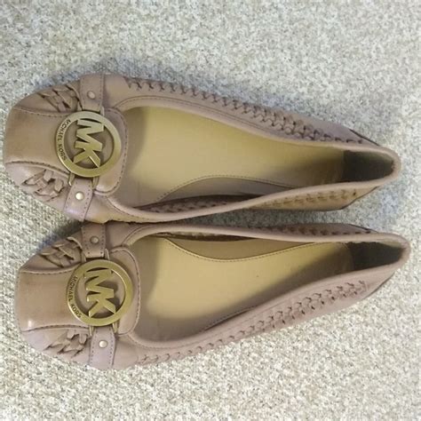 michael kors tan flat shoes suede